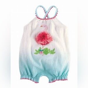 Mud Pie Flamingo Dip Dye Bubble  12 - 18 months